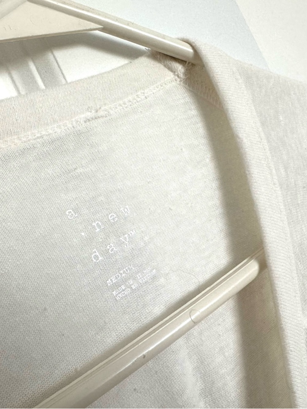 A NEW DAY - Linen blend off-white / cream long sleeve shirt blouse - Picture 2 of 4